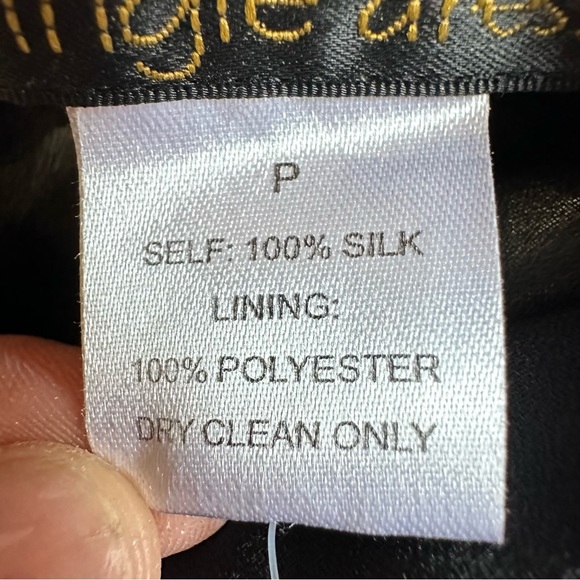 SINGLE DRESS 100% Silk Spaghetti Strap Fit & Flare Animal Print Dress- Petite - Picture 9 of 10